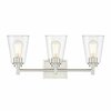 Designers Fountain Westin 22.5in 3-Light Satin Platinum Modern Industrial Indoor Wall Sconce with Clear Glass Shades 95703-SP